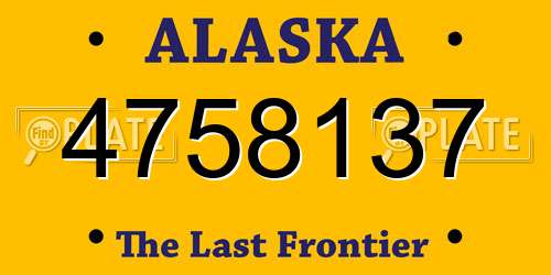 4758137 Alaska License Plate