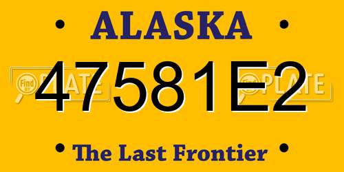 47581E2 Alaska License Plate