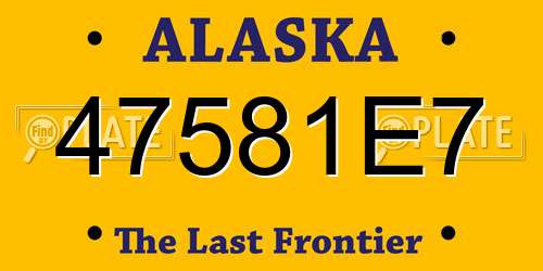47581E7 Alaska License Plate