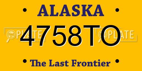 4758TO Alaska License Plate