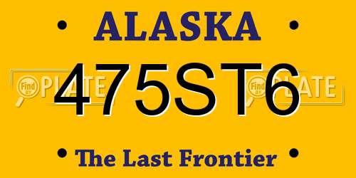 475ST6 Alaska License Plate
