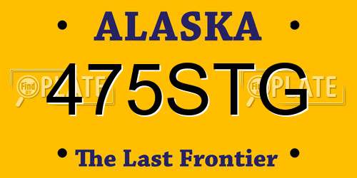 475STG Alaska License Plate