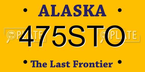 475STO Alaska License Plate