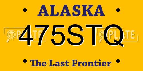 475STQ Alaska License Plate