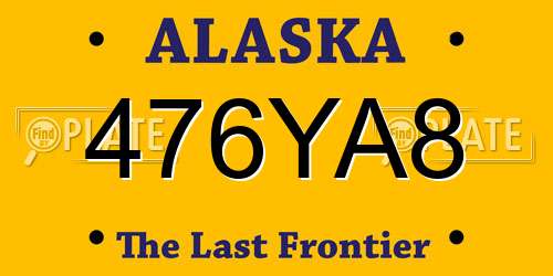 476YA8 Alaska License Plate