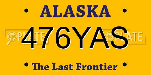 476YAS Alaska License Plate
