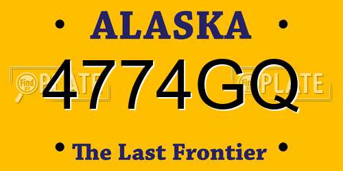 4774GQ Alaska License Plate