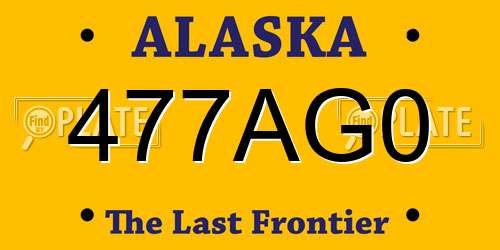 477AG0 Alaska License Plate
