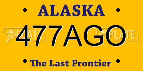 477AGO Alaska License Plate