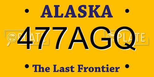477AGQ Alaska License Plate