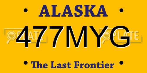 477MYG Alaska License Plate