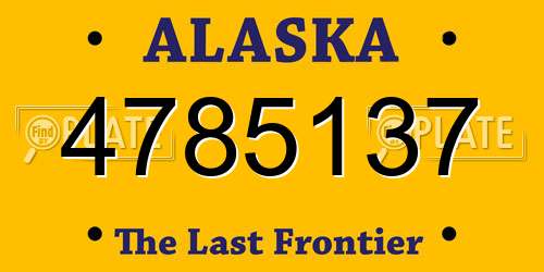 4785137 Alaska License Plate