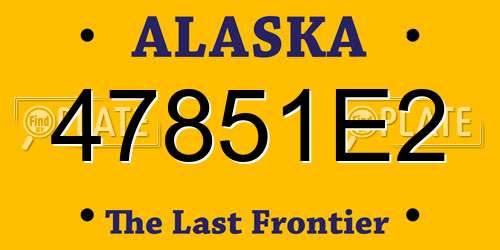 47851E2 Alaska License Plate