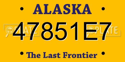 47851E7 Alaska License Plate