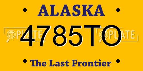 4785TO Alaska License Plate