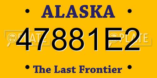 47881E2 Alaska License Plate