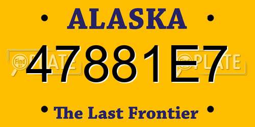 47881E7 Alaska License Plate