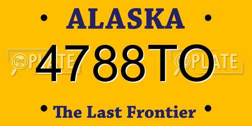 4788TO Alaska License Plate