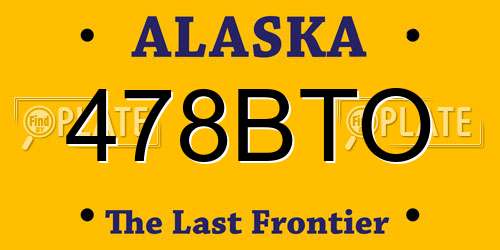 478BTO Alaska License Plate