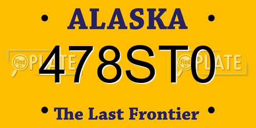 478ST0 Alaska License Plate
