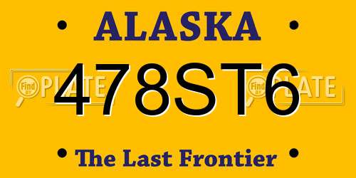 478ST6 Alaska License Plate