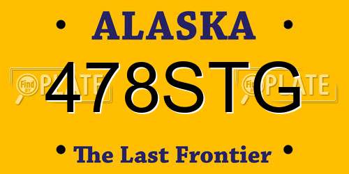 478STG Alaska License Plate