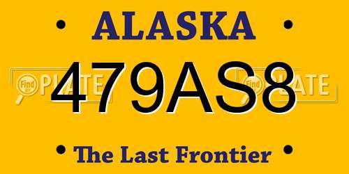 479AS8 Alaska License Plate