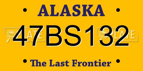 47BS132 Alaska License Plate