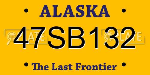 47SB132 Alaska License Plate