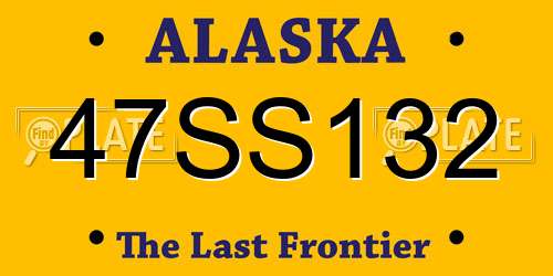 47SS132 Alaska License Plate