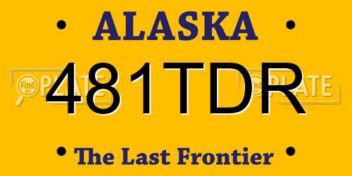 481TDR Alaska License Plate