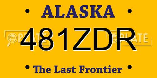 481ZDR Alaska License Plate