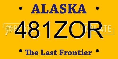 481ZOR Alaska License Plate