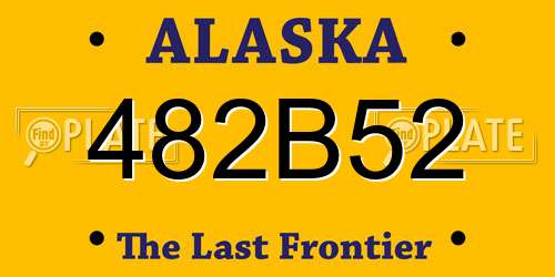 482B52 Alaska License Plate
