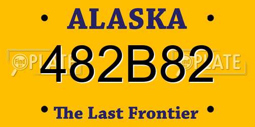 482B82 Alaska License Plate