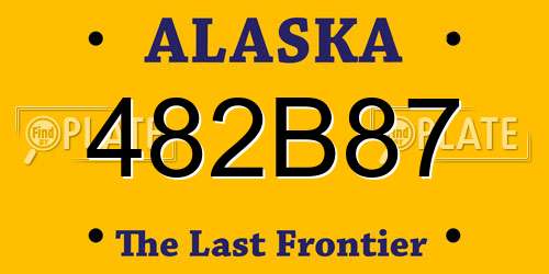 482B87 Alaska License Plate