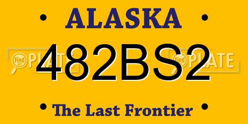 482BS2 Alaska License Plate