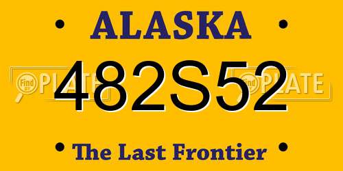 482S52 Alaska License Plate