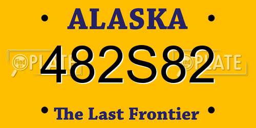482S82 Alaska License Plate