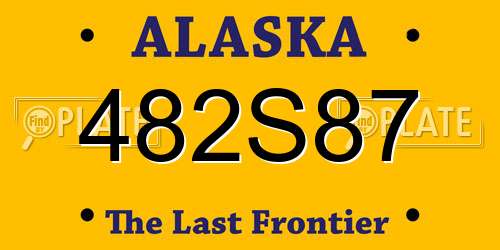 482S87 Alaska License Plate