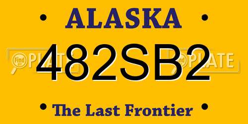 482SB2 Alaska License Plate