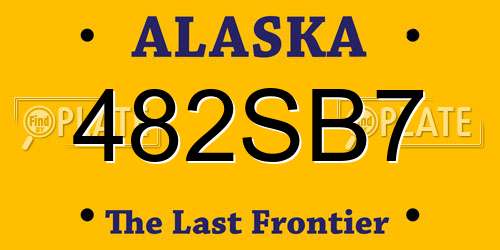 482SB7 Alaska License Plate