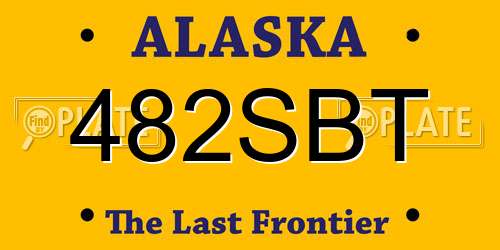 482SBT Alaska License Plate