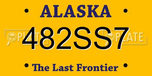 482SS7 Alaska License Plate