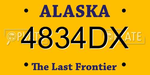 4834DX Alaska License Plate