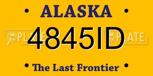 4845ID Alaska License Plate
