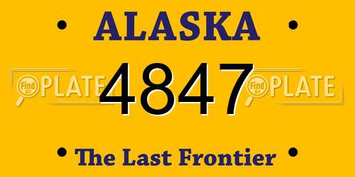 4847 Alaska License Plate