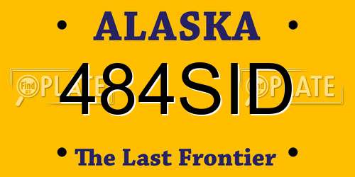 484SID Alaska License Plate