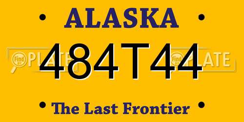 484T44 Alaska License Plate