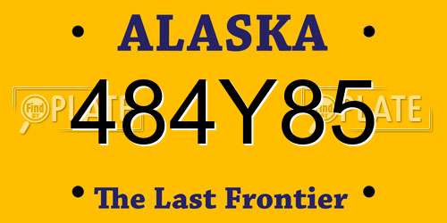 484Y85 Alaska License Plate